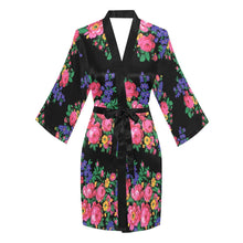 Load image into Gallery viewer, Kokum&#39;s Revenge Black Long Sleeve Kimono Robe Long Sleeve Kimono Robe e-joyer 
