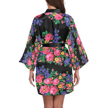 Load image into Gallery viewer, Kokum&#39;s Revenge Black Long Sleeve Kimono Robe Long Sleeve Kimono Robe e-joyer 
