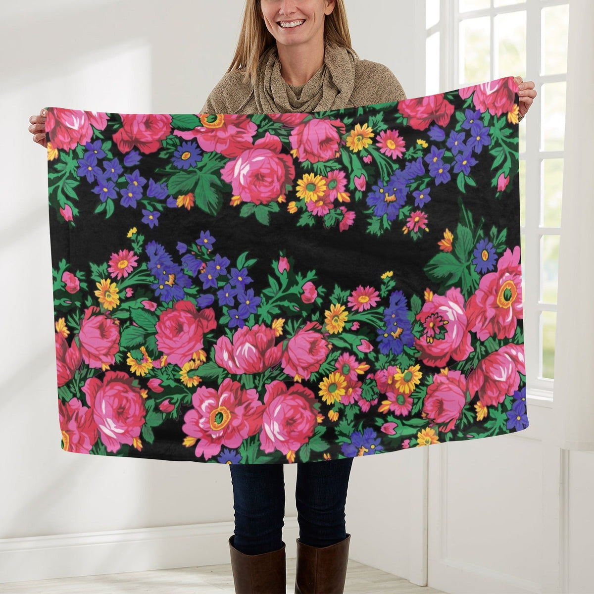 Kokum's Revenge Black Small Baby Blanket by 49 Dzine