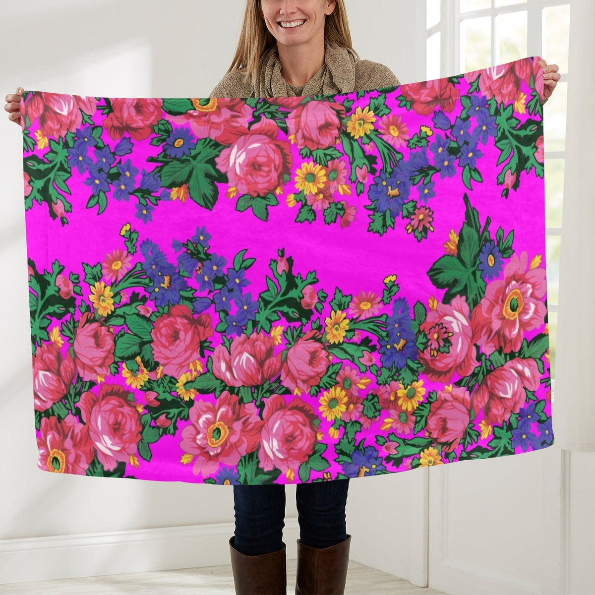Kokum's Revenge Blush Large Baby Blanket by 49 Dzine