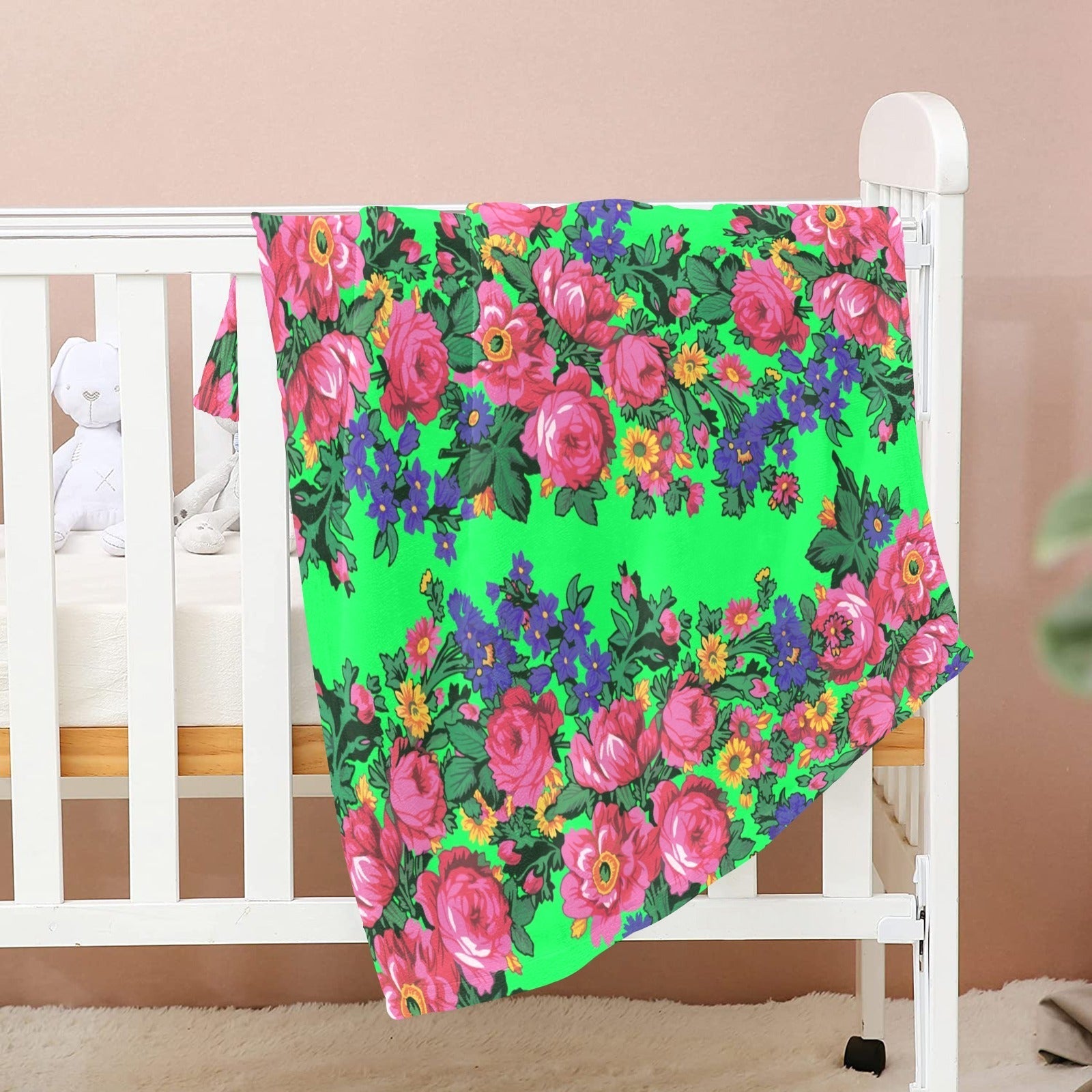 Kokum's Revenge Green Baby Blanket 40"x50" Baby Blanket 40"x50" e-joyer 