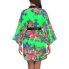 Load image into Gallery viewer, Kokum&#39;s Revenge Green Long Sleeve Kimono Robe Long Sleeve Kimono Robe e-joyer 
