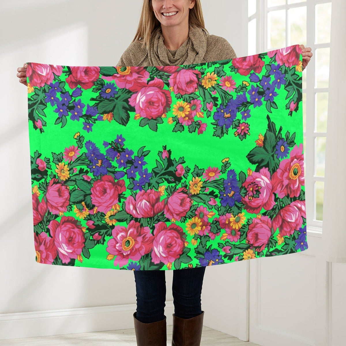 Kokum's Revenge Green Small Baby Blanket by 49 Dzine