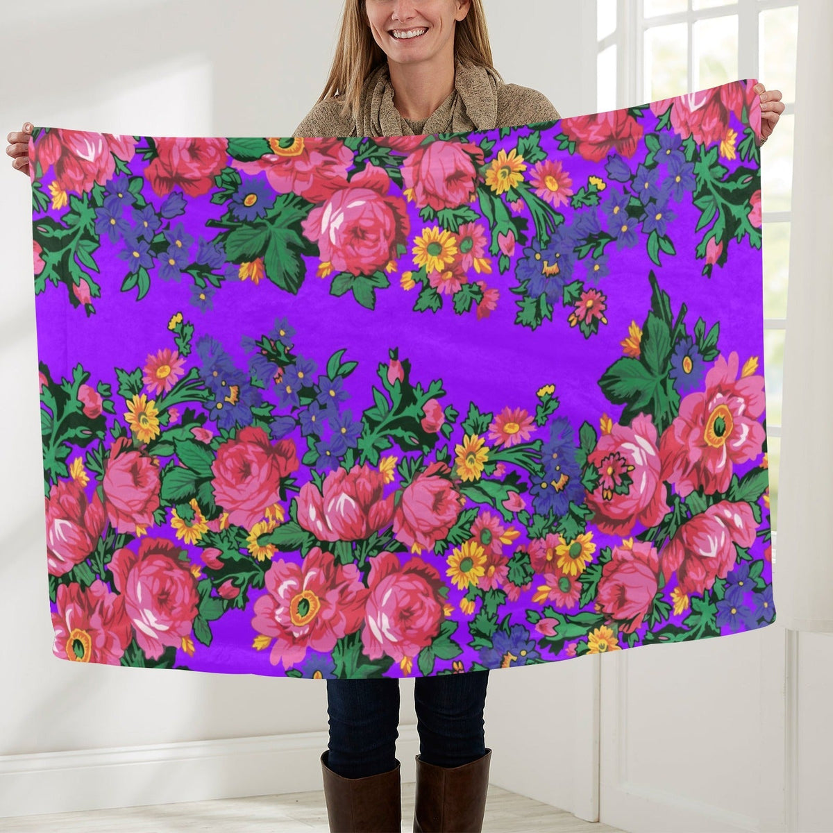 Kokum's Revenge Lilac Large Baby Blanket by 49 Dzine