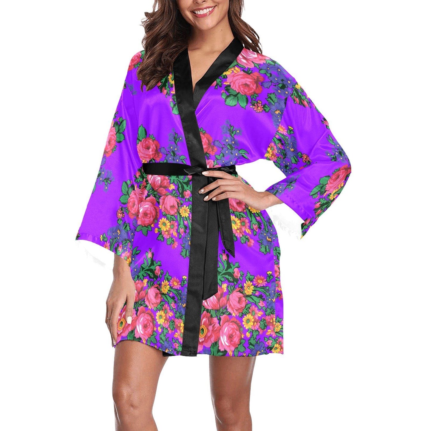 Kokum's Revenge Lilac Long Sleeve Kimono Robe Long Sleeve Kimono Robe e-joyer 