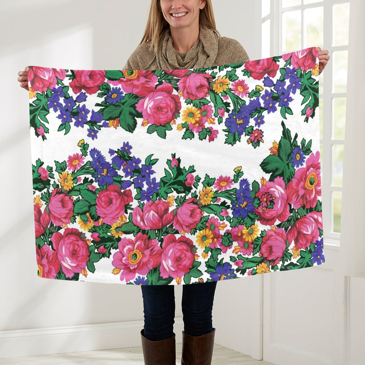Kokum's Revenge White Small Baby Blanket by 49 Dzine