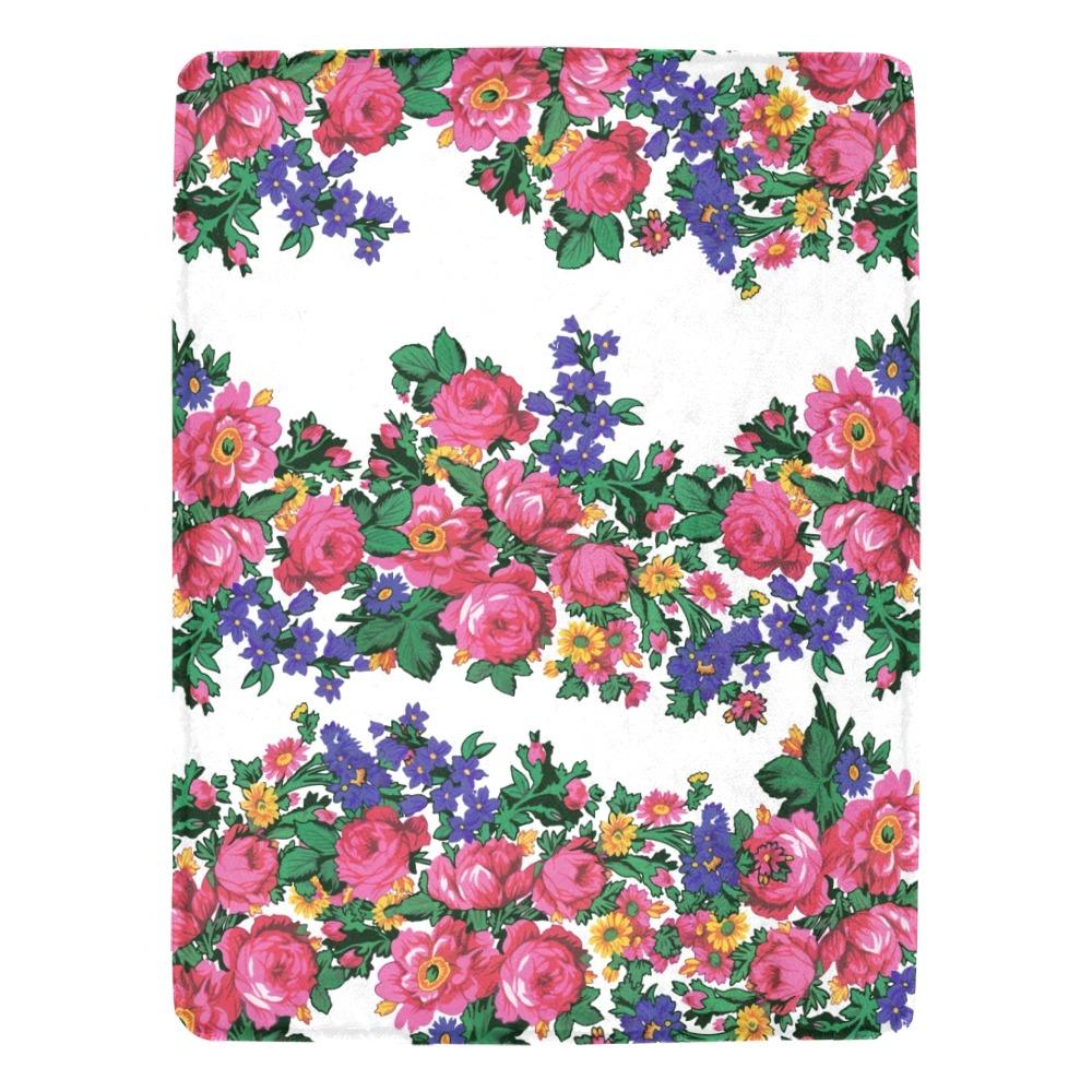 Kokum's Revenge White X-Large Micro Fleece Blanket by 49 Dzine