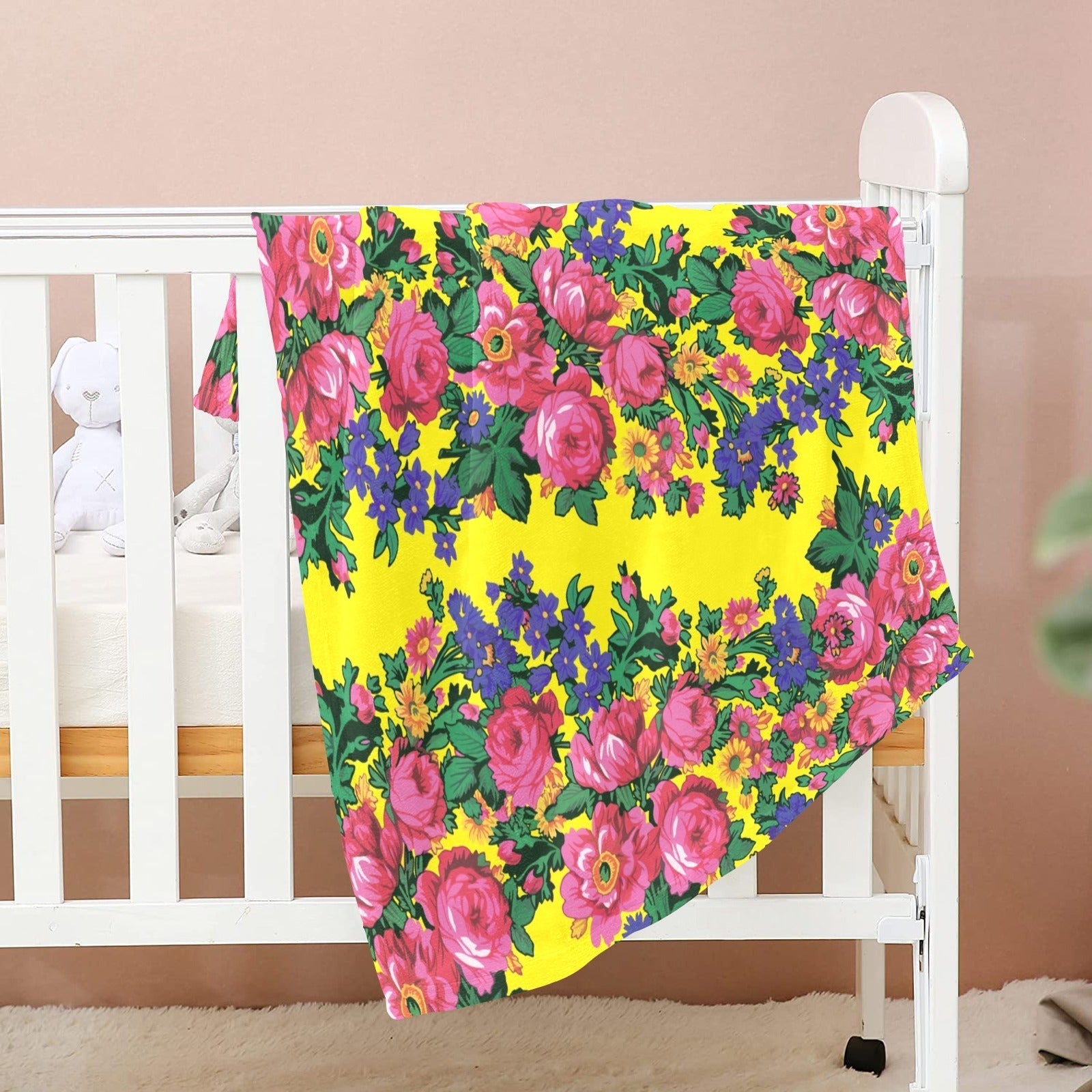 Kokum's Revenge Yellow Baby Blanket 40"x50" Baby Blanket 40"x50" e-joyer 