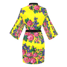 Load image into Gallery viewer, Kokum&#39;s Revenge Yellow Long Sleeve Kimono Robe Long Sleeve Kimono Robe e-joyer 
