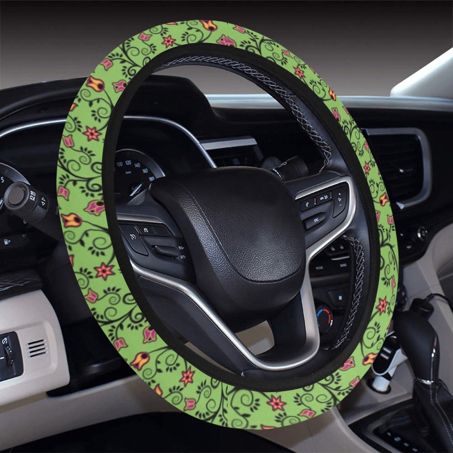 LightGreen Yellow Star Steering Wheel Cover with Elastic Edge Steering Wheel Cover with Elastic Edge e-joyer 