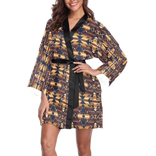 Marron Cloud Long Sleeve Kimono Robe Long Sleeve Kimono Robe e-joyer 