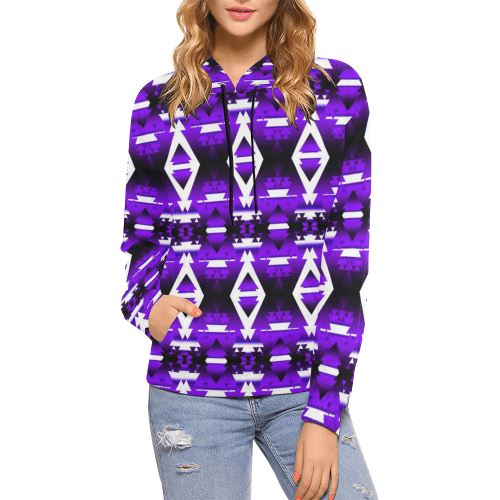 Moon Shadow Winter Camp All Over Print Hoodie for Women (USA Size) (Model H13) All Over Print Hoodie for Women (H13) e-joyer 