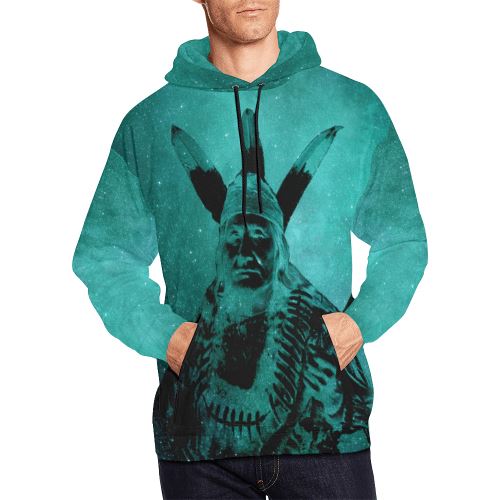 Native Man Sky All Over Print Hoodie for Men (USA Size) (Model H13) All Over Print Hoodie for Men (H13) e-joyer 