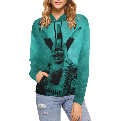 Native Man Sky All Over Print Hoodie for Women (USA Size) (Model H13) All Over Print Hoodie for Women (H13) e-joyer 