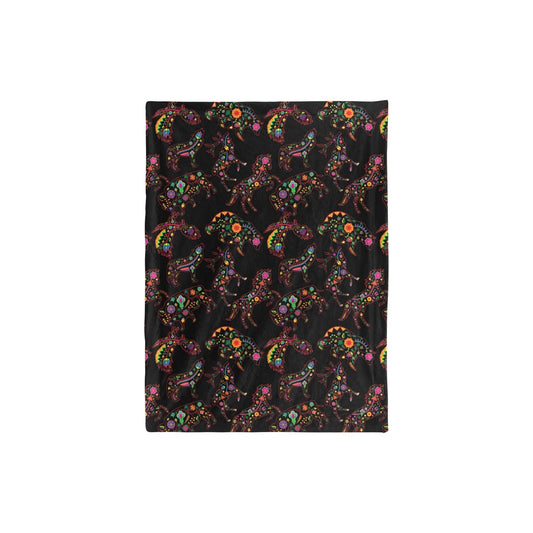 Neon Floral Animals Small Baby Blanket