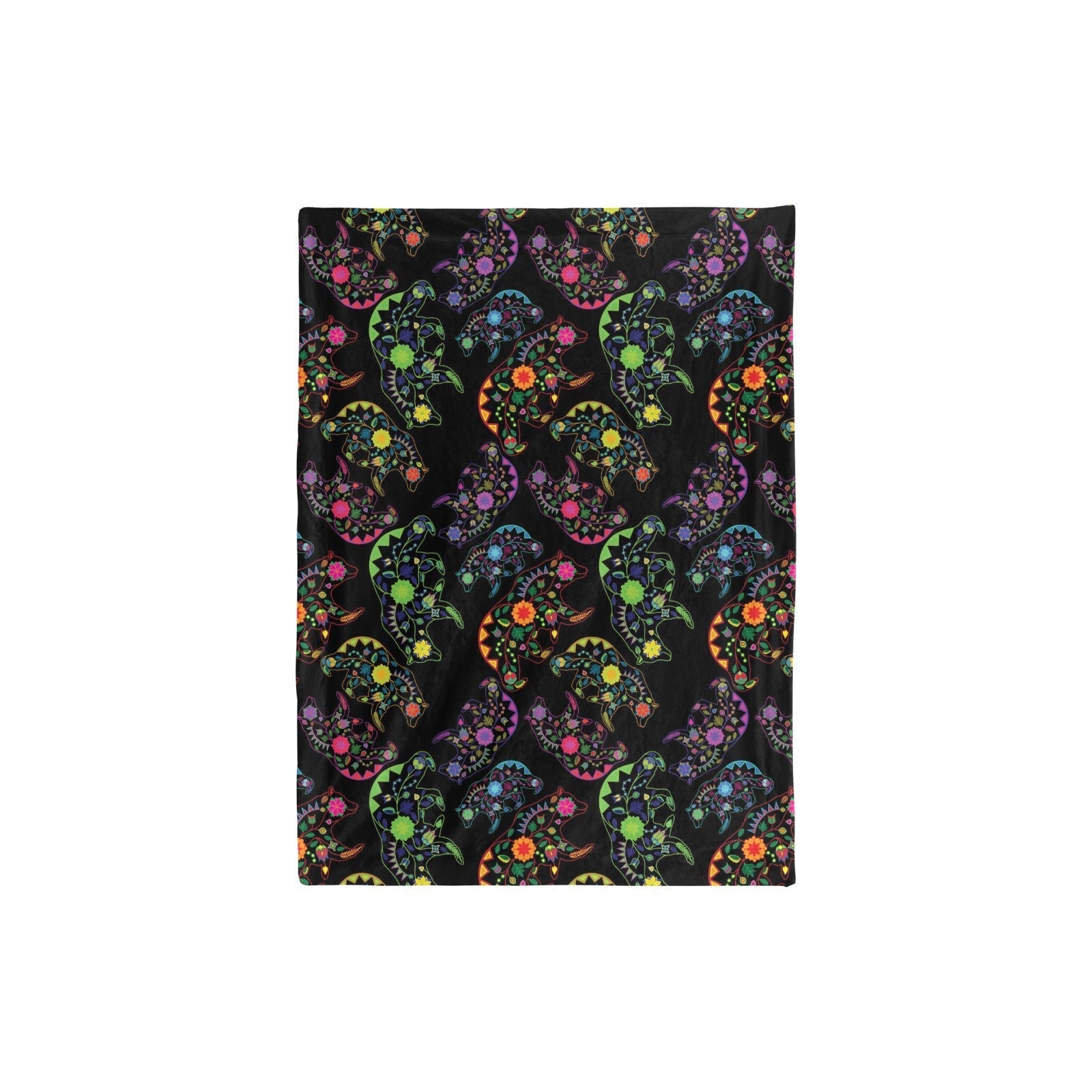 Neon Floral Bears Baby Blanket 30"x40" Baby Blanket 30"x40" e-joyer 