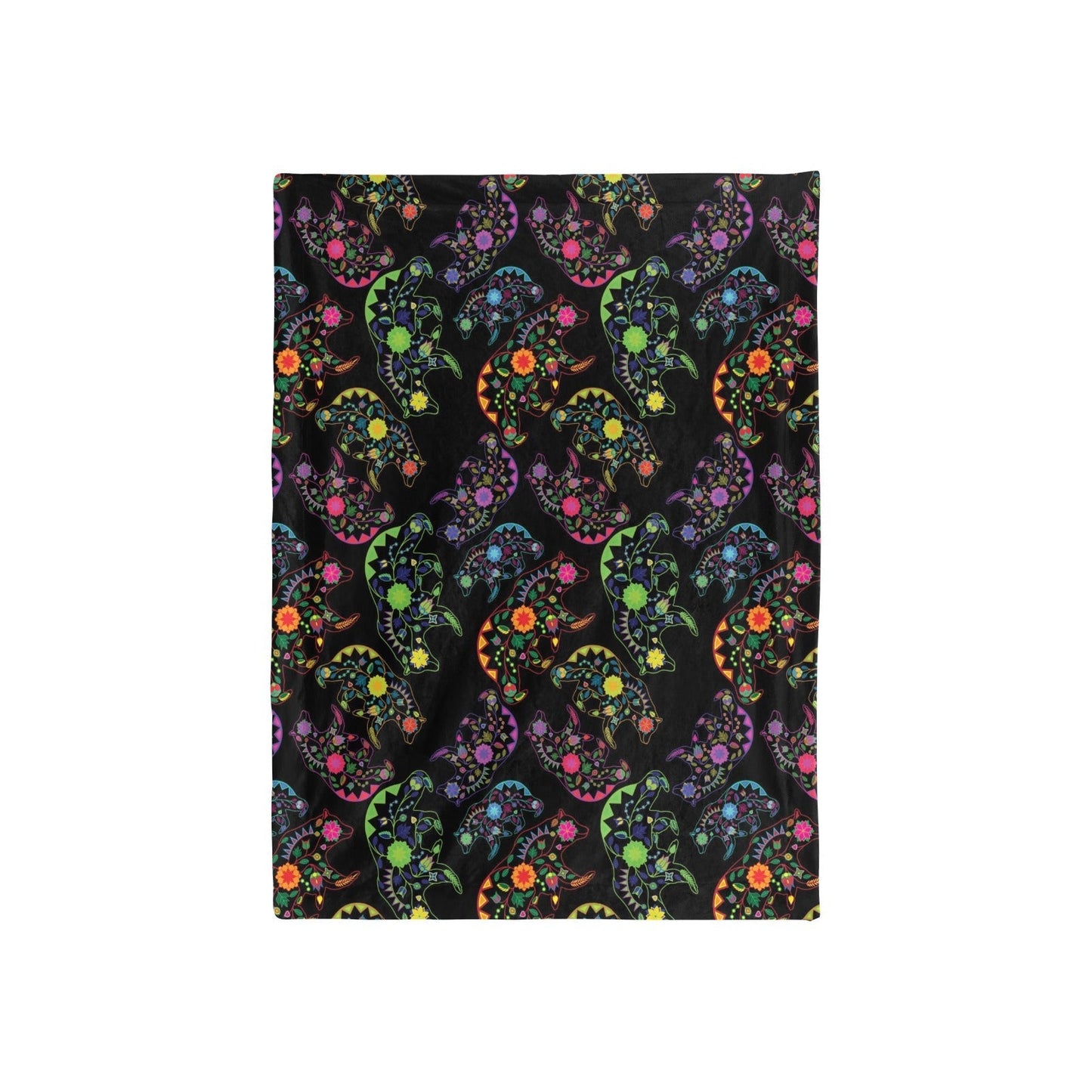 Neon Floral Bears Baby Blanket 40"x50" Baby Blanket 40"x50" e-joyer 