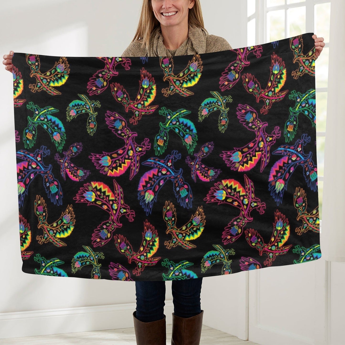 Neon Floral Eagles Baby Blanket 40"x50" Baby Blanket 40"x50" e-joyer 