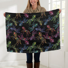 Load image into Gallery viewer, Neon Floral Horses Baby Blanket 30&quot;x40&quot; Baby Blanket 30&quot;x40&quot; e-joyer 
