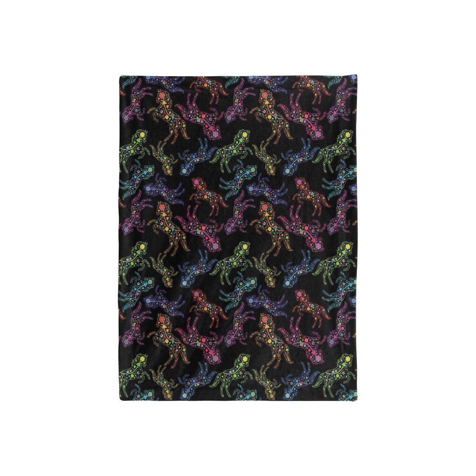 Neon Floral Horses Baby Blanket 40"x50" Baby Blanket 40"x50" e-joyer 