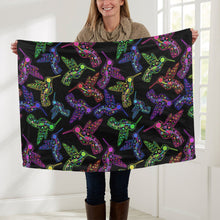 Load image into Gallery viewer, Neon Floral Hummingbirds Baby Blanket 30&quot;x40&quot; Baby Blanket 30&quot;x40&quot; e-joyer 
