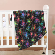 Load image into Gallery viewer, Neon Floral Turtle Baby Blanket 30&quot;x40&quot; Baby Blanket 30&quot;x40&quot; e-joyer 
