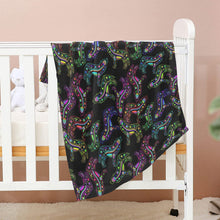 Load image into Gallery viewer, Neon Floral Wolves Baby Blanket 30&quot;x40&quot; Baby Blanket 30&quot;x40&quot; e-joyer 
