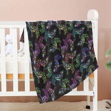 Load image into Gallery viewer, Neon Floral Wolves Baby Blanket 40&quot;x50&quot; Baby Blanket 40&quot;x50&quot; e-joyer 
