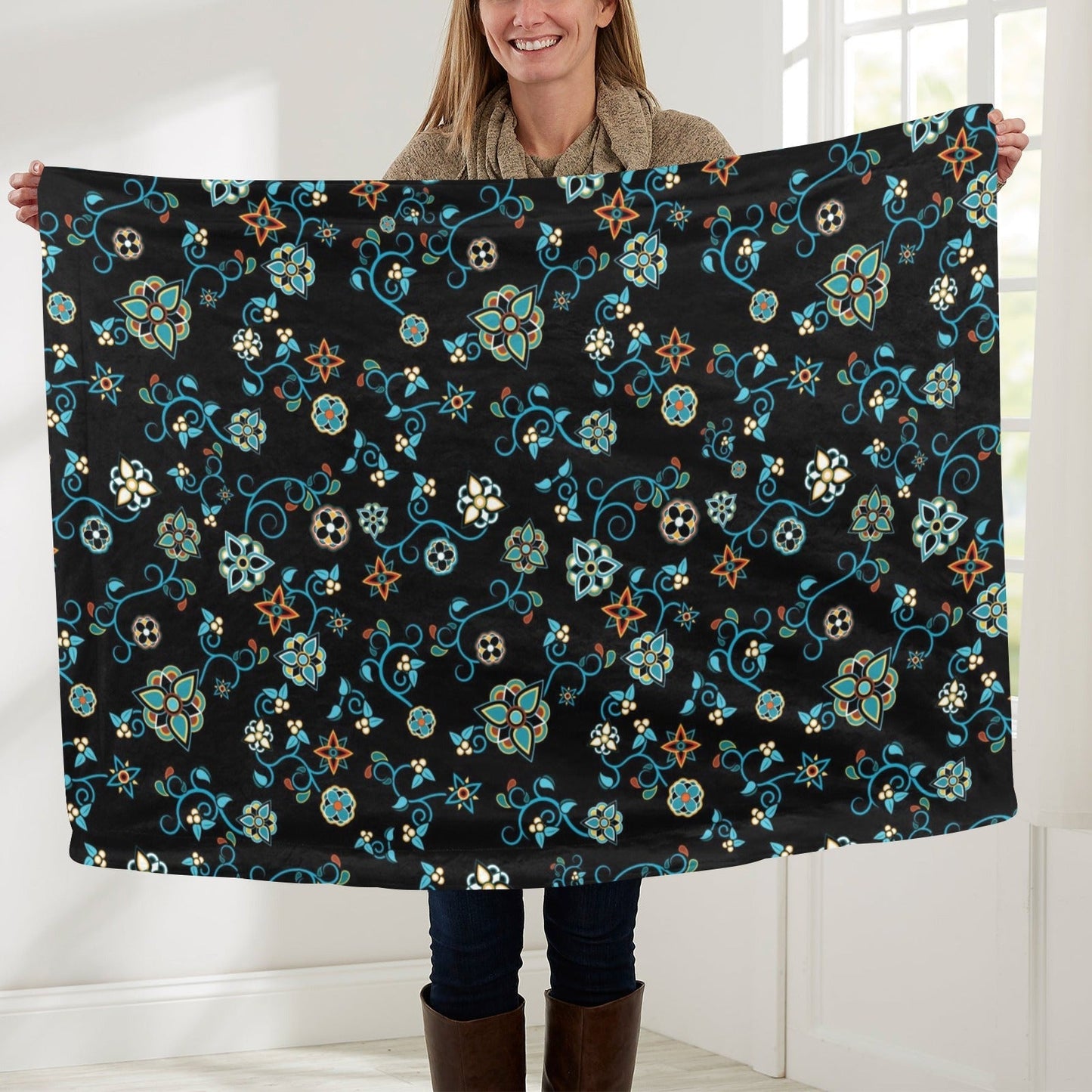 Ocean Bloom Baby Blanket 40"x50" Baby Blanket 40"x50" e-joyer 