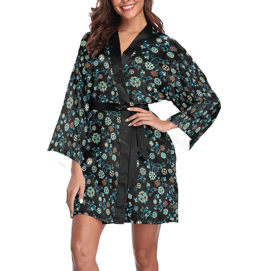 Ocean Bloom Long Sleeve Kimono Robe Long Sleeve Kimono Robe e-joyer 