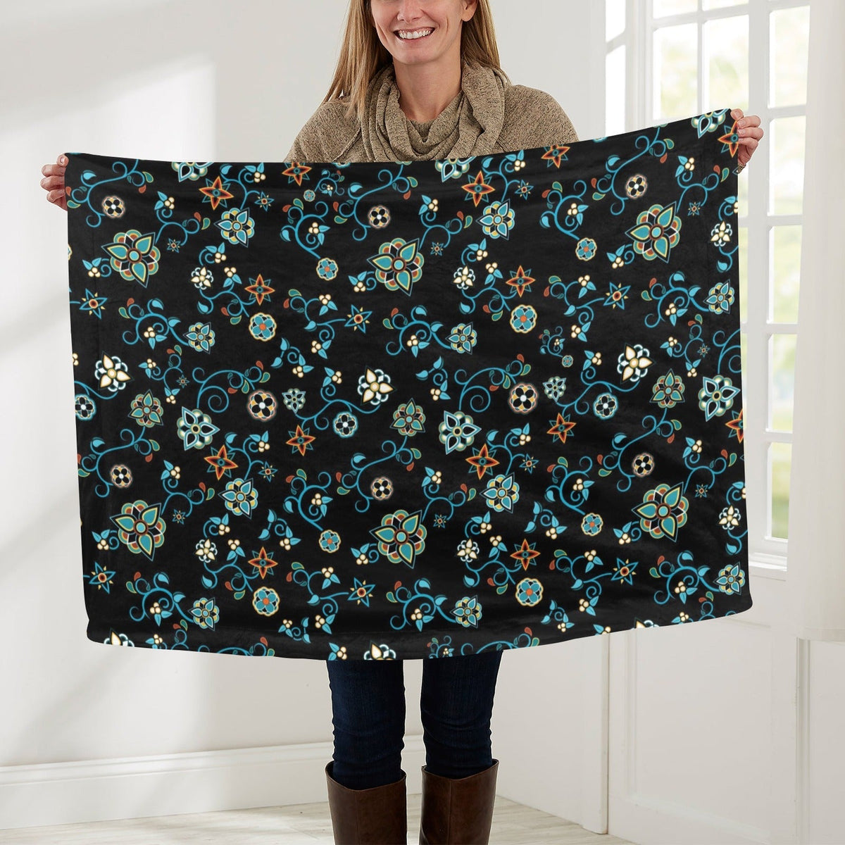 Ocean Bloom Small Baby Blanket by 49 Dzine