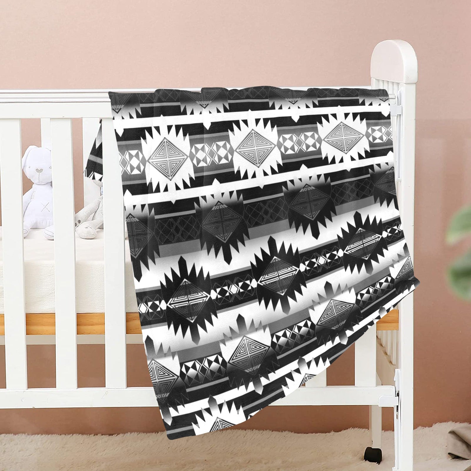 Okotoks Black and White Baby Blanket 40"x50" Baby Blanket 40"x50" e-joyer 