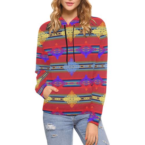 Plateau Gathering All Over Print Hoodie for Women (USA Size) (Model H13) All Over Print Hoodie for Women (H13) e-joyer 
