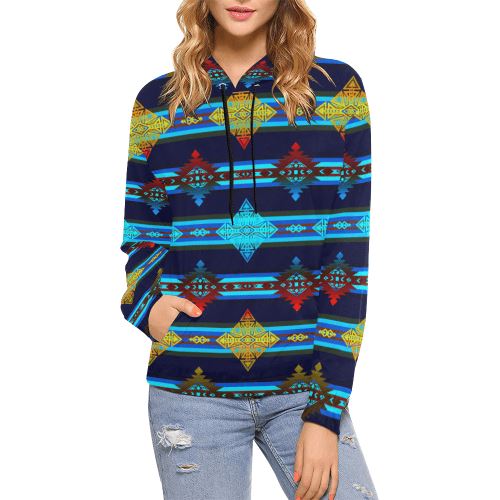 Plateau Night All Over Print Hoodie for Women (USA Size) (Model H13) All Over Print Hoodie for Women (H13) e-joyer 
