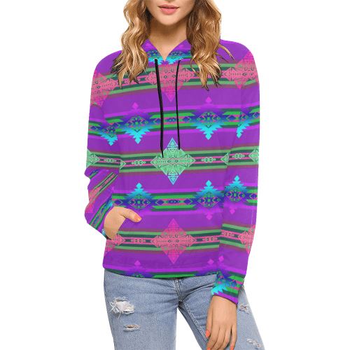 Plateau Quillwork All Over Print Hoodie for Women (USA Size) (Model H13) All Over Print Hoodie for Women (H13) e-joyer 