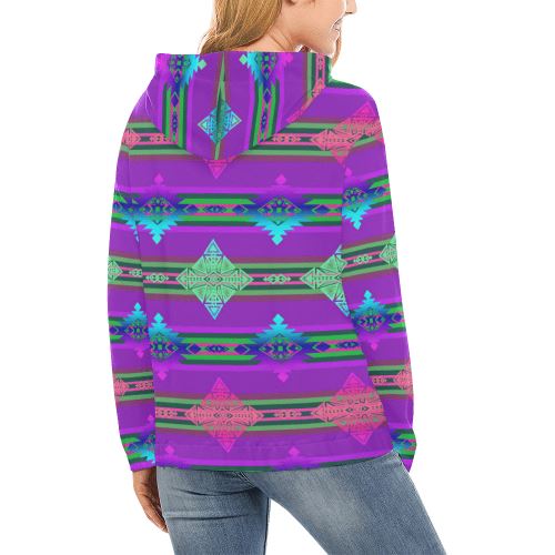 Plateau Quillwork All Over Print Hoodie for Women (USA Size) (Model H13) All Over Print Hoodie for Women (H13) e-joyer 