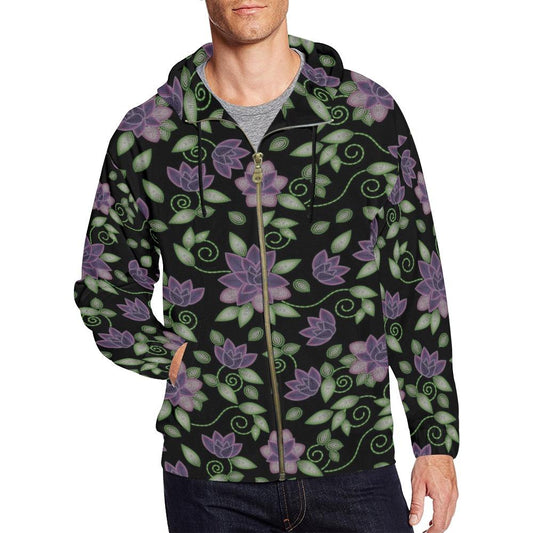 Beaded Rose Full Zip Hoodie for Men
