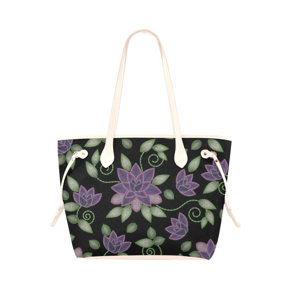 Beaded Rose Clover Canvas Tote