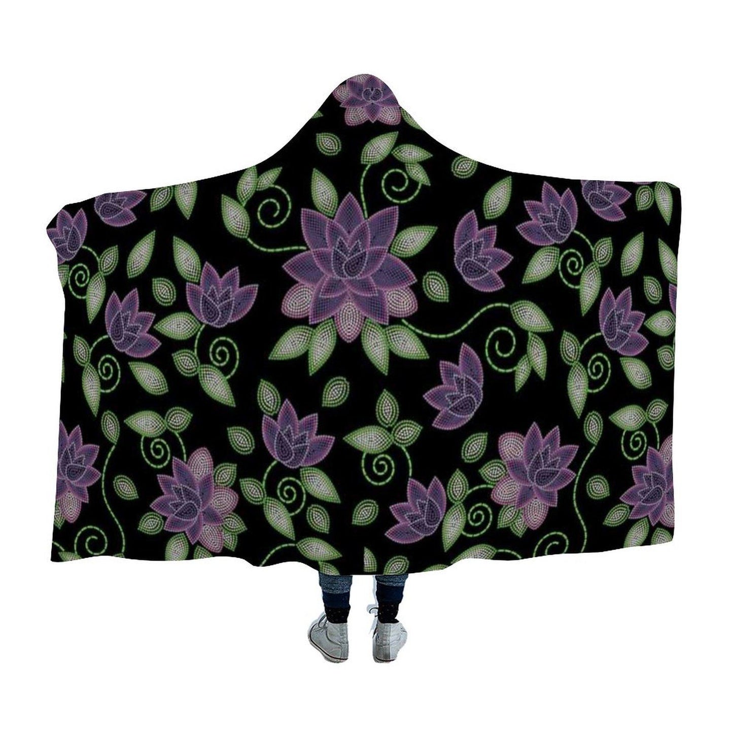 Beaded Rose Hooded Blanket