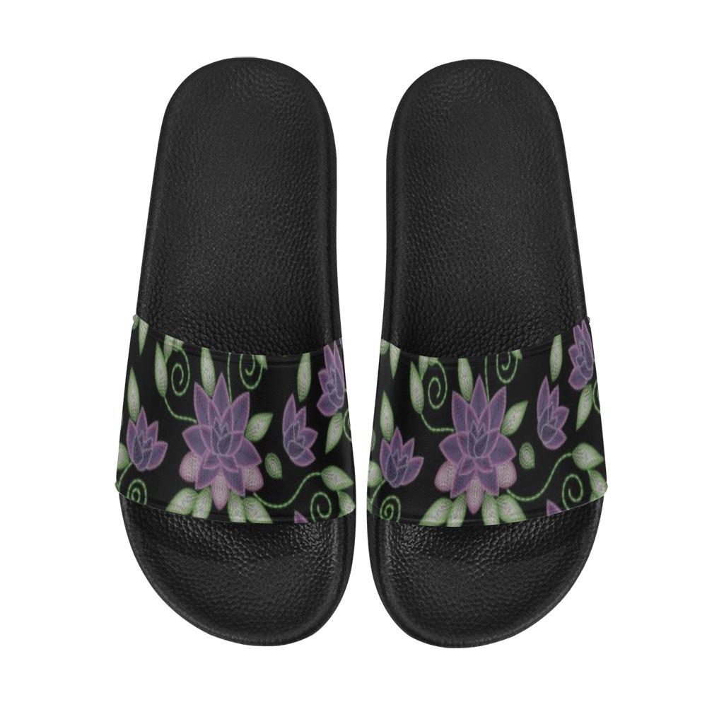 Beaded Rose Slide Sandals
