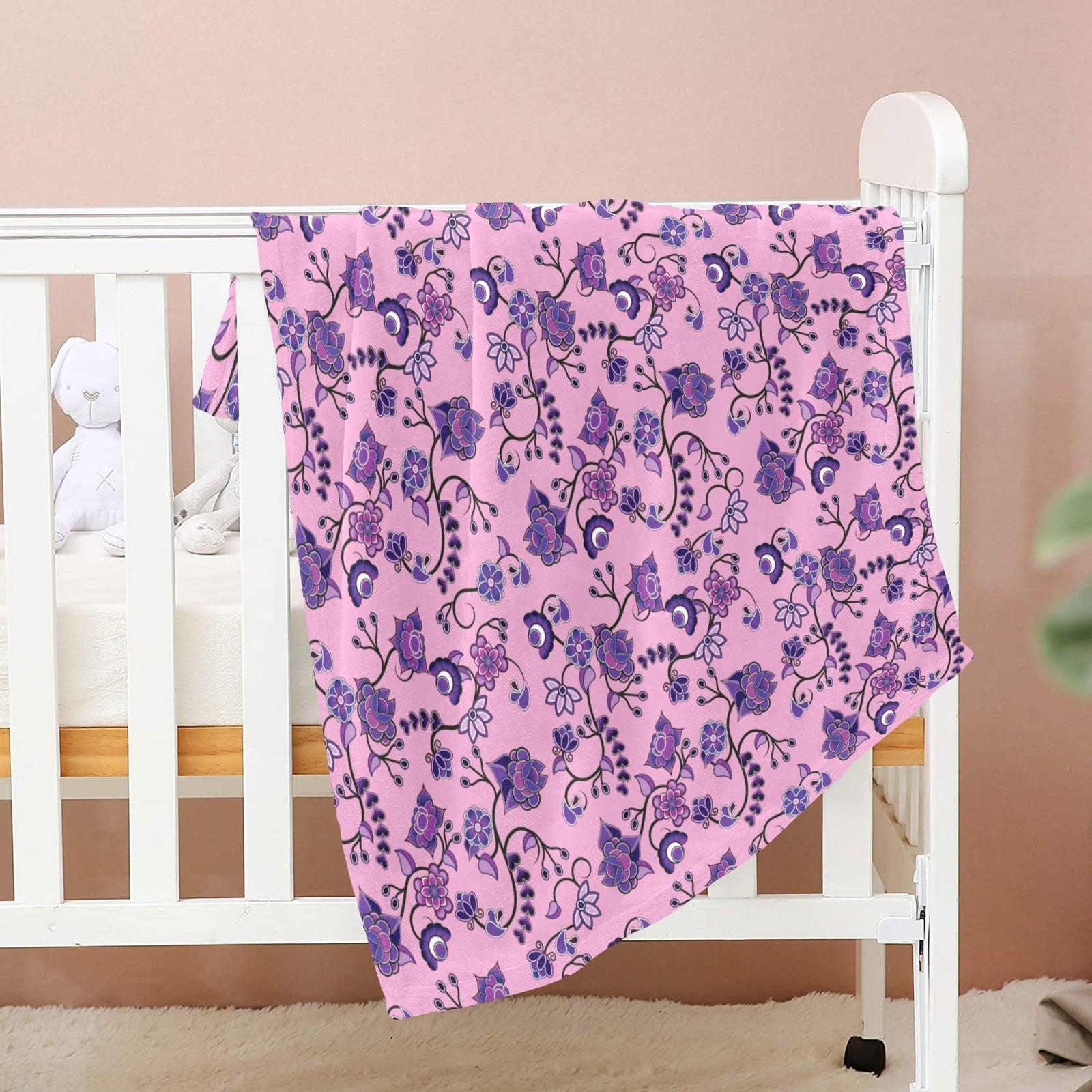 Purple Floral Amour Baby Blanket 40"x50" Baby Blanket 40"x50" e-joyer 