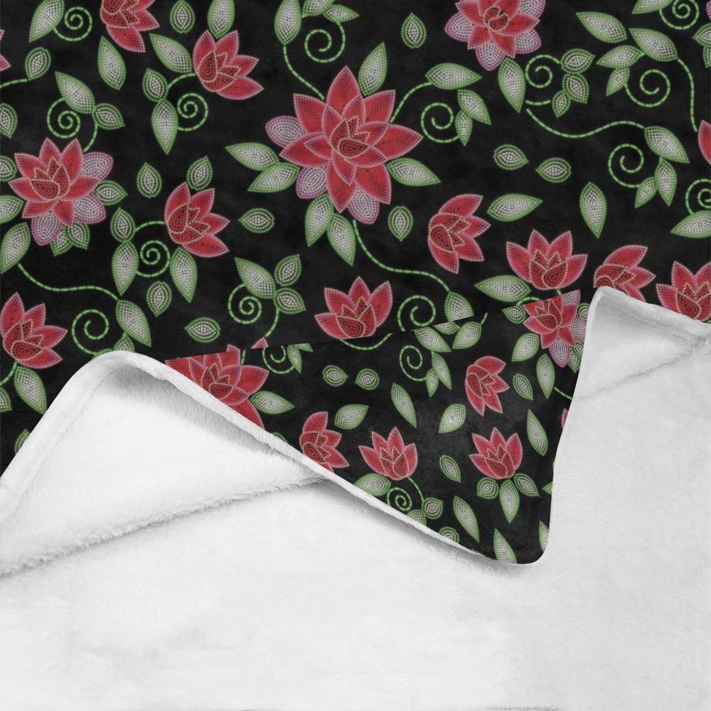 Red Beaded Rose Ultra-Soft Micro Fleece Blanket 60"x80" Ultra-Soft Blanket 60''x80'' e-joyer 