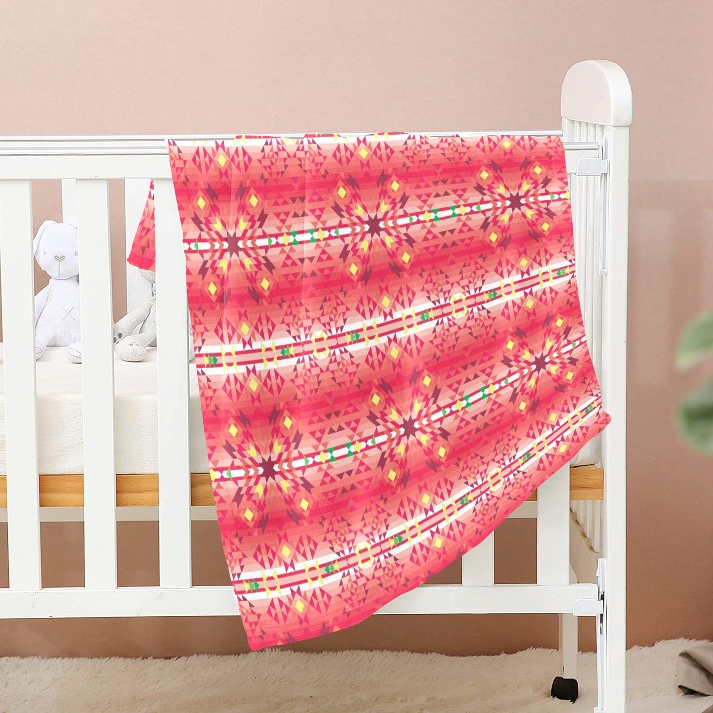 Red Pink Star Baby Blanket 30"x40" Baby Blanket 30"x40" e-joyer 