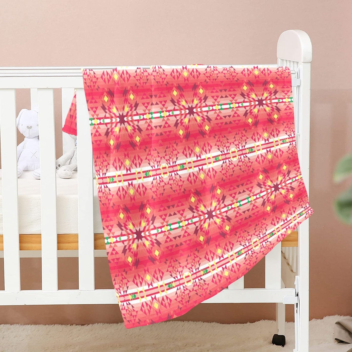 Red Pink Star Baby Blanket 40"x50" Baby Blanket 40"x50" e-joyer 