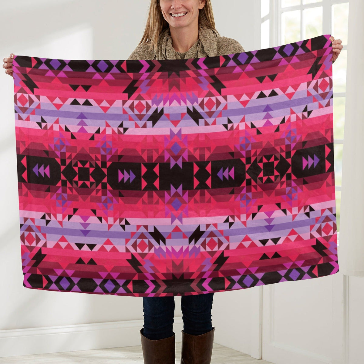 Red Star Large Baby Blanket by 49 Dzine