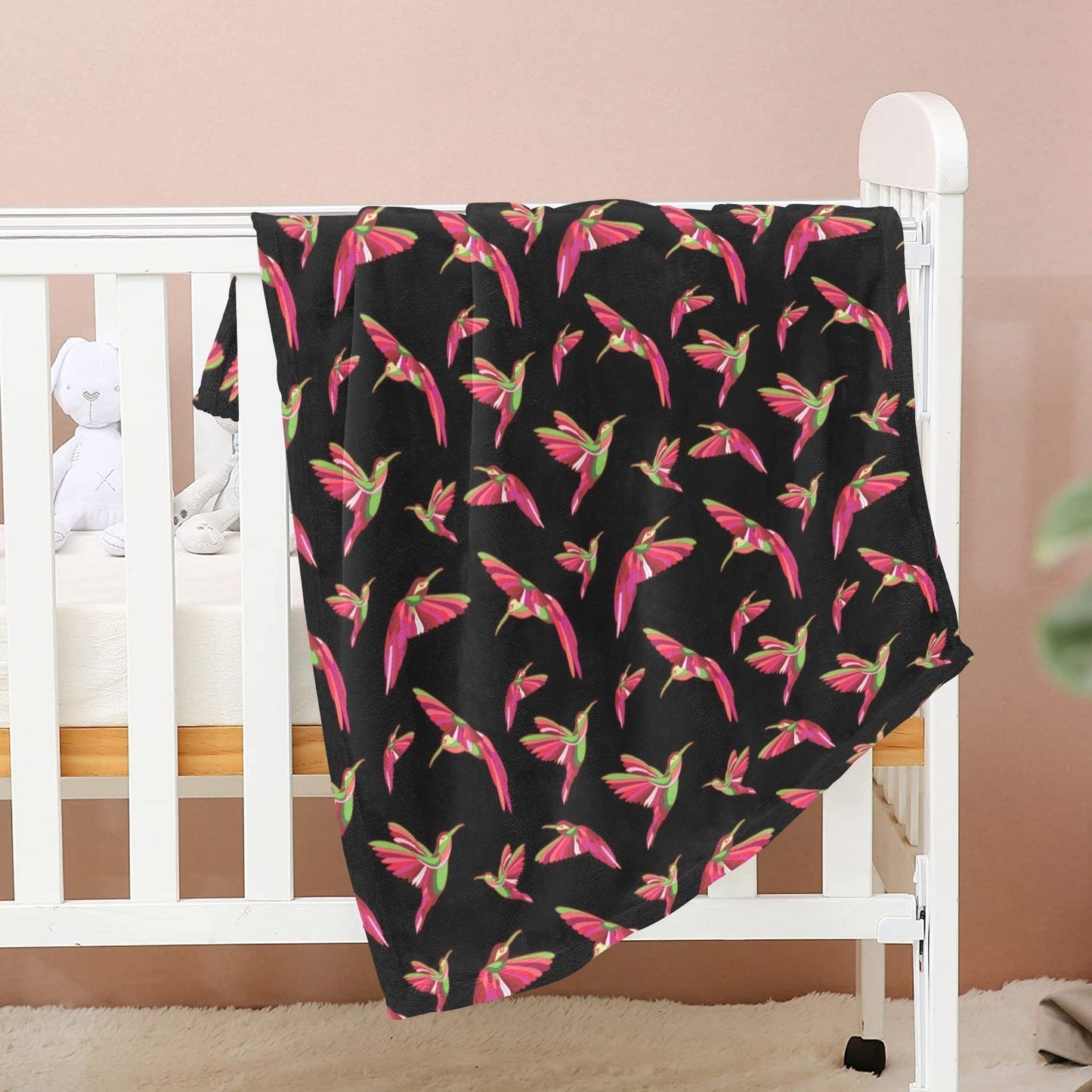 Red Swift Colourful Black Baby Blanket 40"x50" Baby Blanket 40"x50" e-joyer 