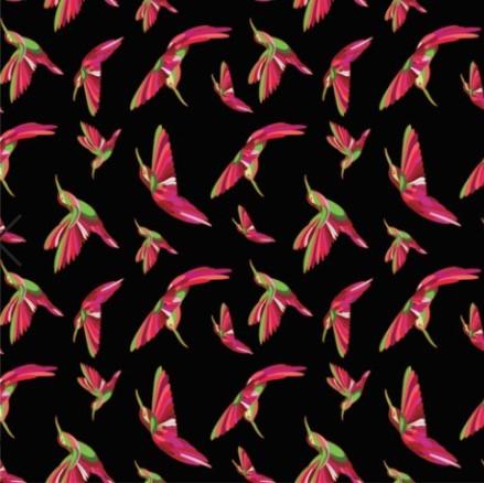 Red Swift Colourful Black Cotton Poplin Fabric By the Yard Fabric NBprintex 