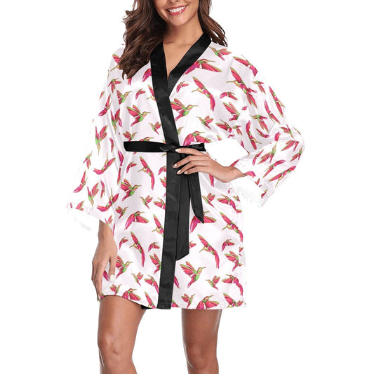 Red Swift Colourful Long Sleeve Kimono Robe Long Sleeve Kimono Robe e-joyer 