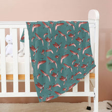 Load image into Gallery viewer, Red Swift Turquoise Baby Blanket 30&quot;x40&quot; Baby Blanket 30&quot;x40&quot; e-joyer 
