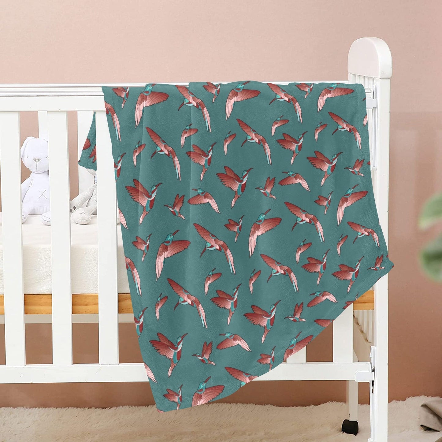 Red Swift Turquoise Baby Blanket 40"x50" Baby Blanket 40"x50" e-joyer 